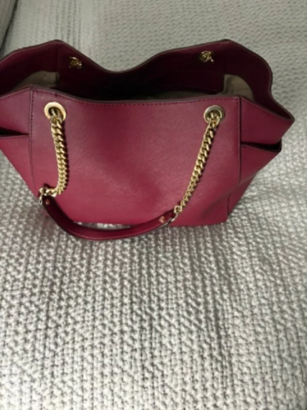 Michael Kors Jet Set Travel Signature Leather Chain Tote Shoulder Bag &wallet